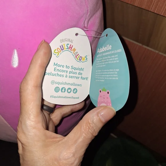 Adabelle the Pink Strawberry Frog Squishmallow 14” NWT - Picture 5 of 7